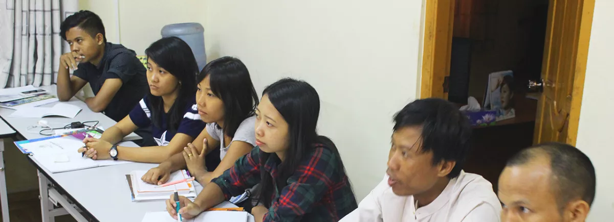 Forty journalists in training at the Myanmar Journalism Institute, Rangoon