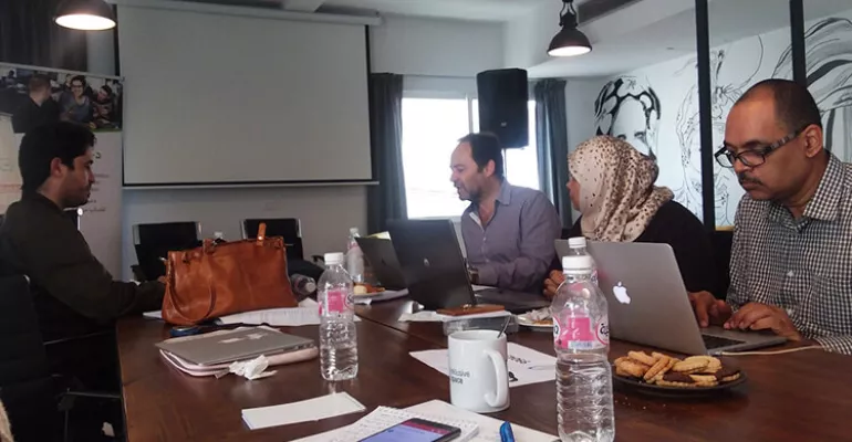 Tunis 14-16 novembre 2018 : première session d’incubation de l’équipe de #Djilmedia (10 projets sélectionnés) présente aux #AjTunis. #DJilMedia