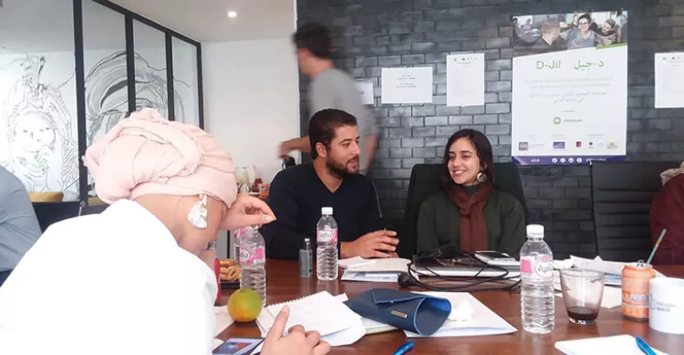 Tunis 14-16 novembre 2018 : première session d’incubation de l’équipe de #Djilmedia (10 projets sélectionnés) présente aux #AjTunis. #DJilMedia