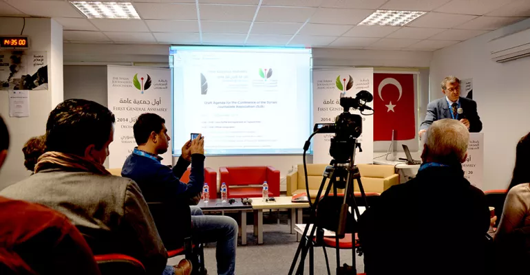 First general meeting of Syrian journalists - December 2014 #SyrianMI