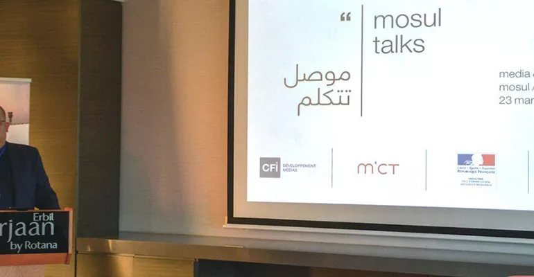 Juin 2018 - Ateliers à Mossoul et conférence de restitution à Erbil sur le rôle des médias dans le processus de stabilisation du pays. #TasalahMedia