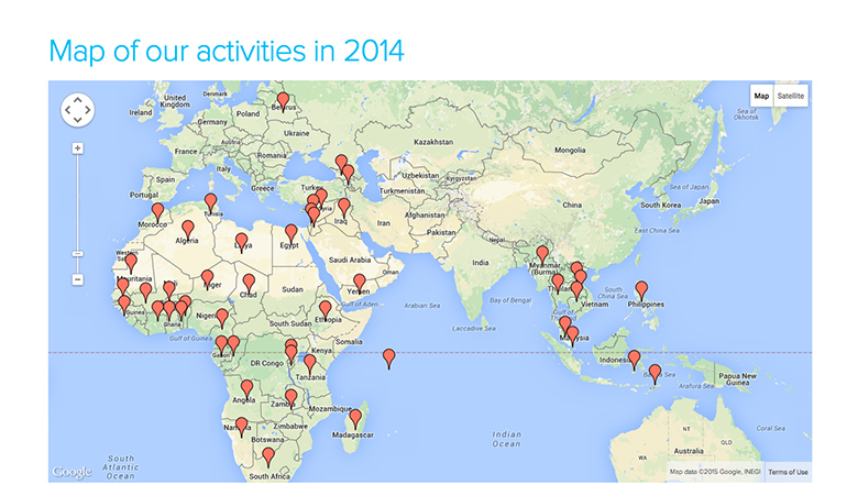 Map of our activities in 2014