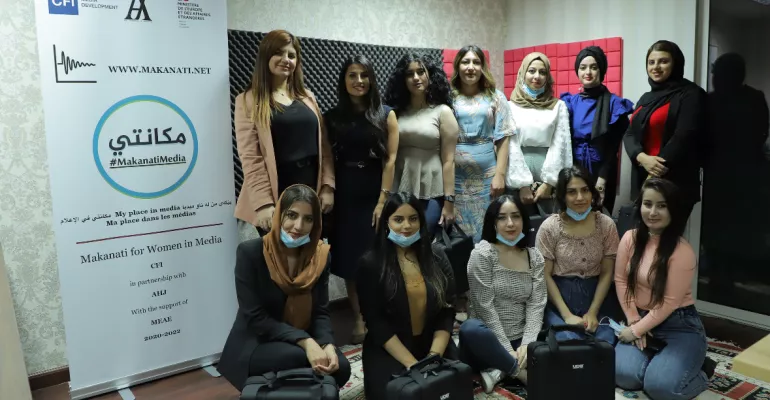 The beneficiaries of the training on podcast production techniques, before returning to their regions, following 5 days of intense face-to-face training. Erbil, February 5, 2020. #Makanatimedia