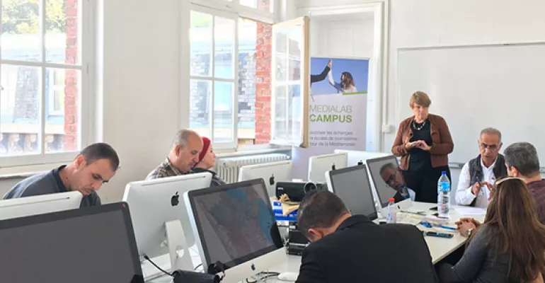 ESJLille welcomes teachers from the media department of the University of Mosul and two Iraqi journalists, September 2019. #MediaLabCampus