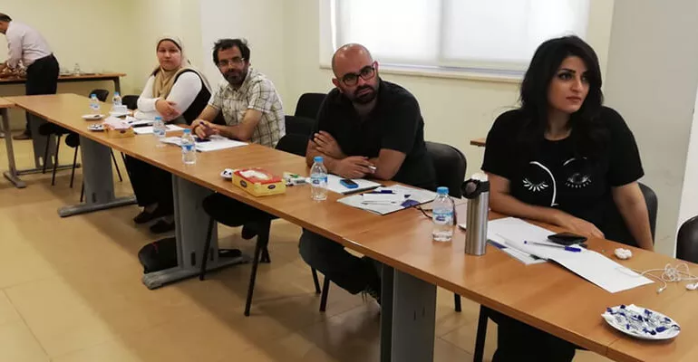 July 2018 - Jordan, 5th session of training in political journalism: 9 journalists (including 6 women) from Al-Ghad, Al-Sabeel, RJ RADIO, Roya, Talal Abu Ghazala and Al-Yom channel. #EUJDID