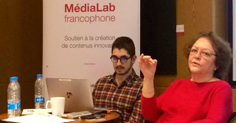 Nahla Chahal parle du genre dans les médias MédiaLab innovation, organisé à #Beyrouth les 12 et 13 février 2019. #MediaLabFr