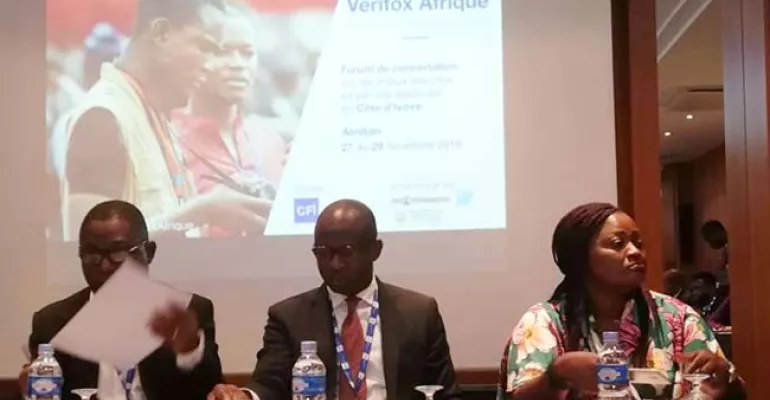 Forum de concertation sur les enjeux des infox en période électorale en Côte d'Ivoire, novembre 2019. #VerifoxAfrique