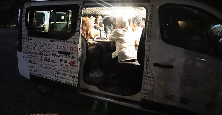 Samira Ibrahim, journalist visiting Monte Carlo Doualya (MCD), October 2019 #SadaAswatNissaa